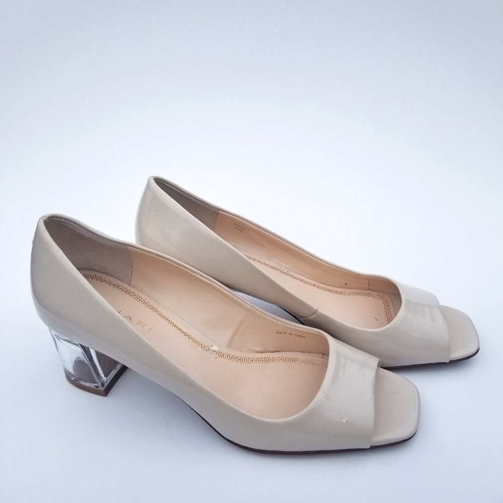 Tahari Open Toe Heels with clear lucite heel